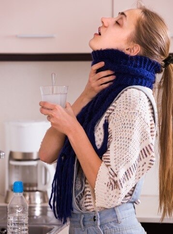 Woman Gargling